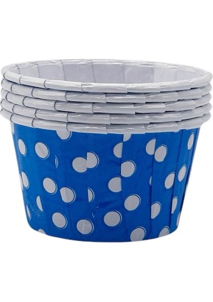 Mavi Puantiyeli Muffin Kek Kapsülü 50Lı - V