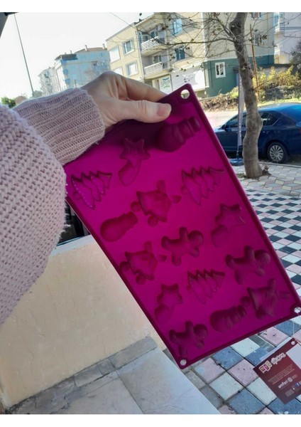 Yılbaşı Temalı Silikon Kurabiye Kek Ve Çikolata Kalıbı