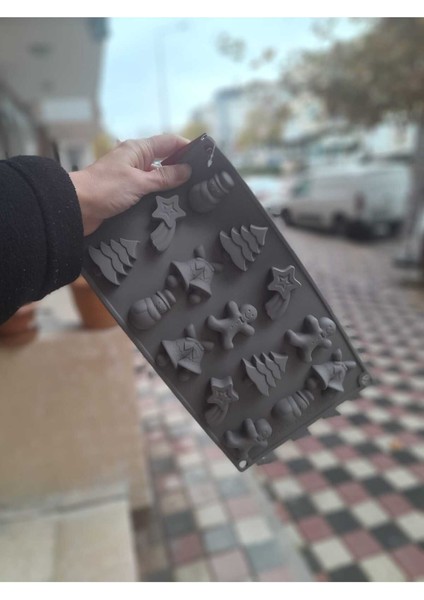 Yılbaşı Temalı Silikon Kurabiye Kek Ve Çikolata Kalıbı modelleri