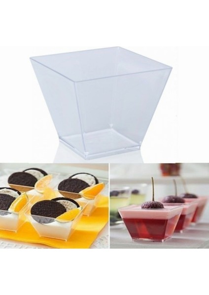 6'lı Şeffaf Mika Magnolya-Sütlaç-Sufle Talısı-Diş Buğdayı Vb : 6.5 X 4.2 X 7 cm