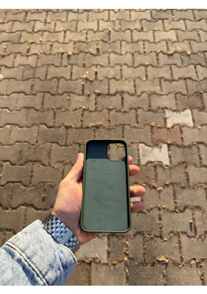 Apple iPhone 13/14 Kamuflaj Yeşili Lansman Uyumlu Içi Kadife Silikon Kılıf fırsatları