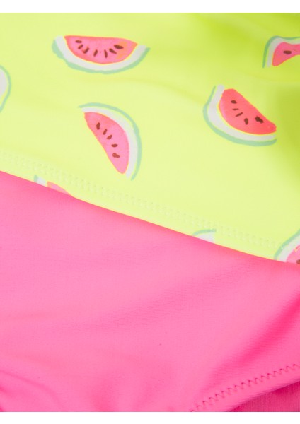 Kız Çocuk Pembe Karpuz Desenli Bikini Takımı