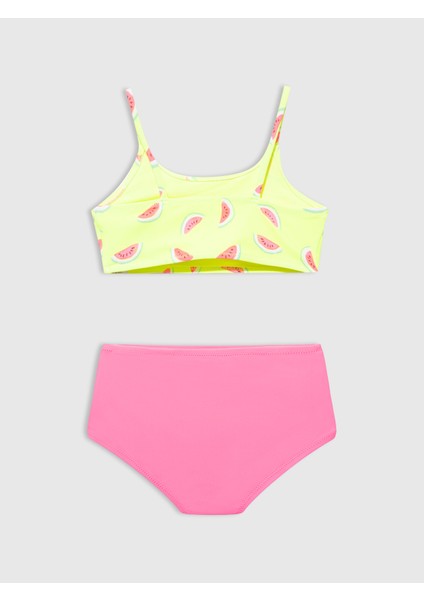 Kız Çocuk Pembe Karpuz Desenli Bikini Takımı