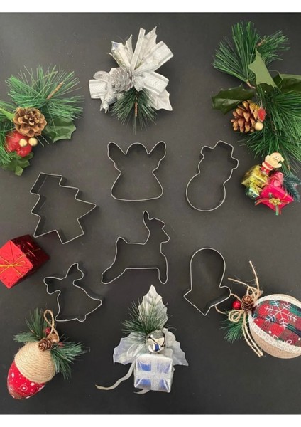 Yılbaşı Temalı Kurabiye Kalıbı Metal Kopat Set 6'lı