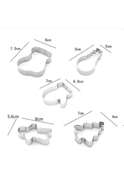 Narkalıp Yılbaşı Kurabiye Kalıbı 5 Li Set fiyatları