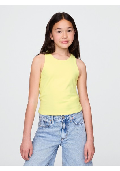 Kız Çocuk Sarı Crop Atlet