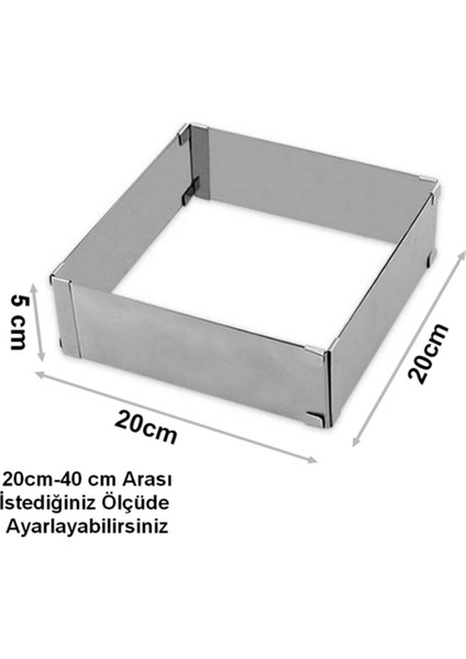 Kare Ayarlanabilir Pasta Kek Kalıbı 20X40X6 cm fiyatları