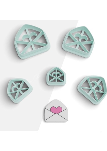 Kalpli Zarf Şekilli Polimer Kil Kesme Kalıbı, Seramik Kalıpları, Takı Kalıbı, Küpe Kalıbı, No:126