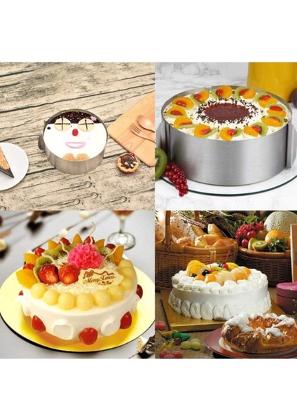 Narkalıp Yuvarlak Ayarlı Kek Kalıbı Ve Pasta Sıvama Palet Bıçağı 16-30 cm Derinlik 10 cm