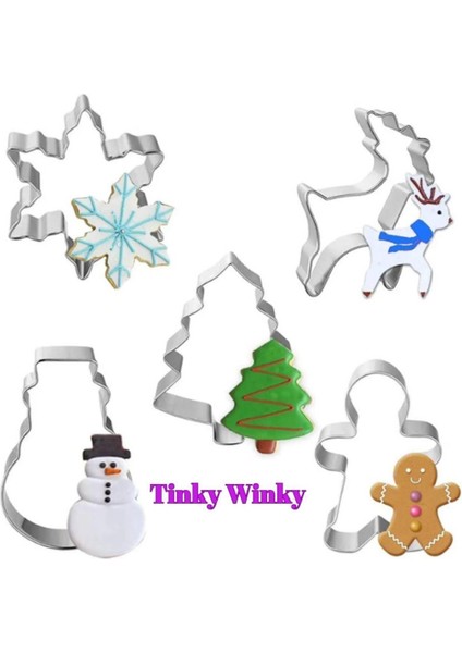 Yılbaşı Temalı Kurabiye Kalıbı Metal Kopat Set