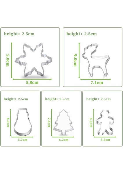 Yılbaşı Temalı Kurabiye Kalıbı Metal Kopat Set modelleri