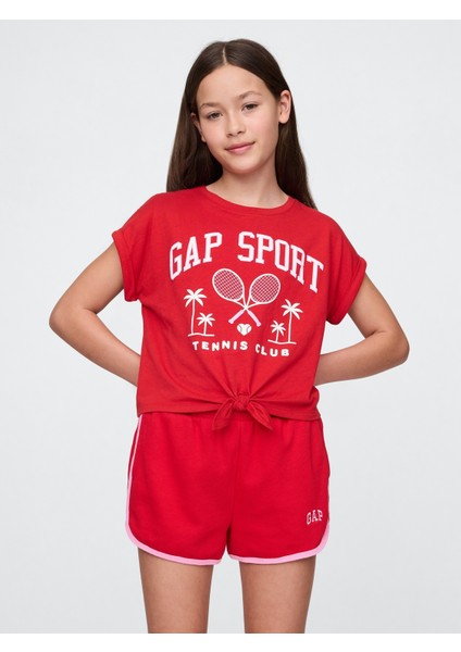 Kız Çocuk Kırmızı Gap Logo T-Shirt
