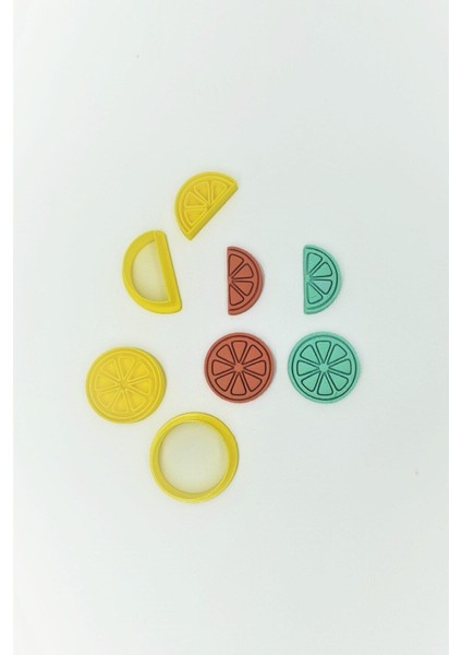 Yaz Aşkı - Limon Dilimi Polimer Kil Seramik Hamuru Kalıp Ve Damga Seti 2,5 cm