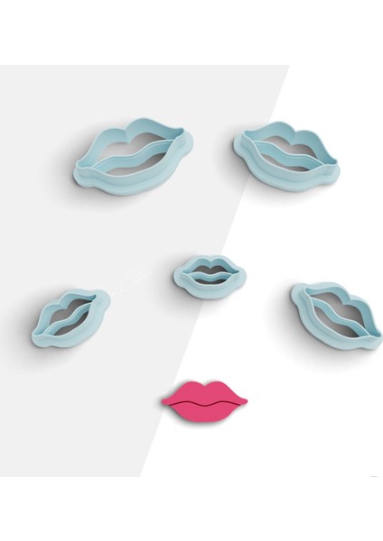 Dudak Şekilli Polimer Kil Kesme Kalıbı, Seramik Kalıpları, Takı Kalıbı, Kurabiye Kalıbı, No:1224