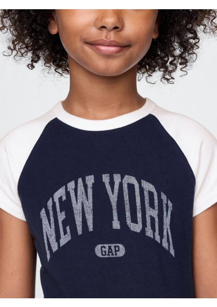 Kız Çocuk Lacivert Gap Logo Raglan T-Shirt fiyatları