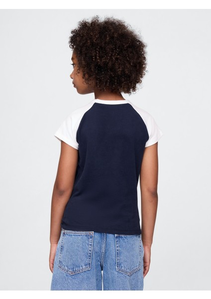 Kız Çocuk Lacivert Gap Logo Raglan T-Shirt modelleri