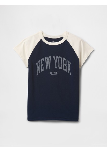 Kız Çocuk Lacivert Gap Logo Raglan T-Shirt fırsatları