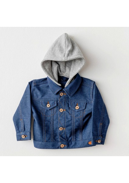 Andywawa AC25936 Jacket Casual Bebek Ceket Indigo