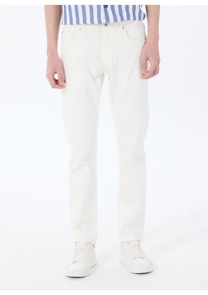 Orta Bel Straight Beyaz Erkek Denim Pantolon Washıngton Straıght-78 modelleri