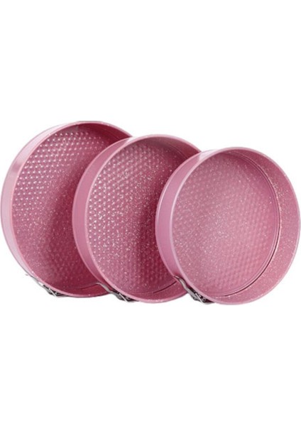 Kelepçeli 3 Lü Renkli Kek Kalıbı Pembe