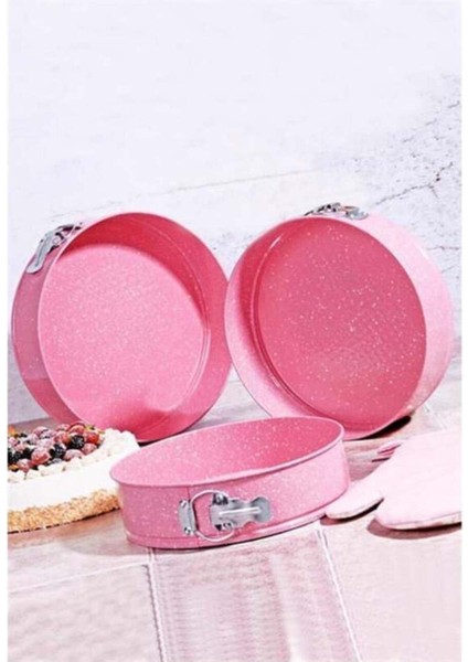 Kelepçeli 3 Lü Renkli Kek Kalıbı Pembe fiyatları