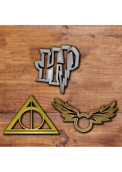 Harry Potter Büyücü 3Lü Kurabiye / Seramik / Fondant Kalıbı Seti