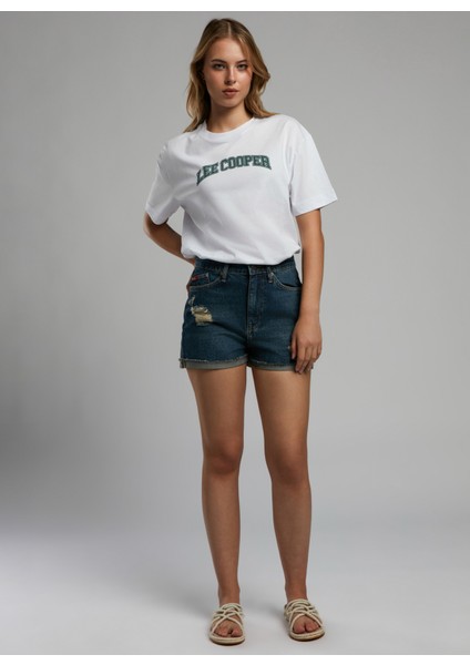 Standart Bel Mom Fit Kadın Denim Şort 252 Lcf 121027 Holly 1 Denım