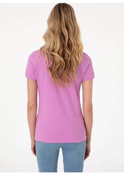 Polo Yaka Fuşya Kadın T-Shirt GTP-IY025 indirimleri
