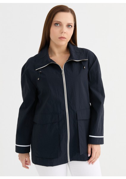 Lacivert Kadın Trençkot 25YSL9458-BB