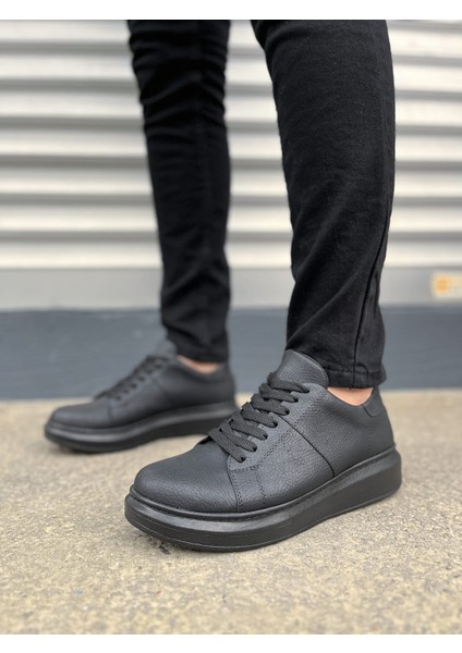 Boost Bağcıklı Deri Erkek Günlük Sneaker Ayakkabı - Siyah