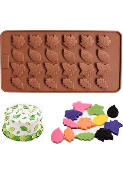 Silikon Yaprak Desenli Çikolata Kek, Çikolata, Dondurma, Tart, Muffin, Mum,kalıbı
