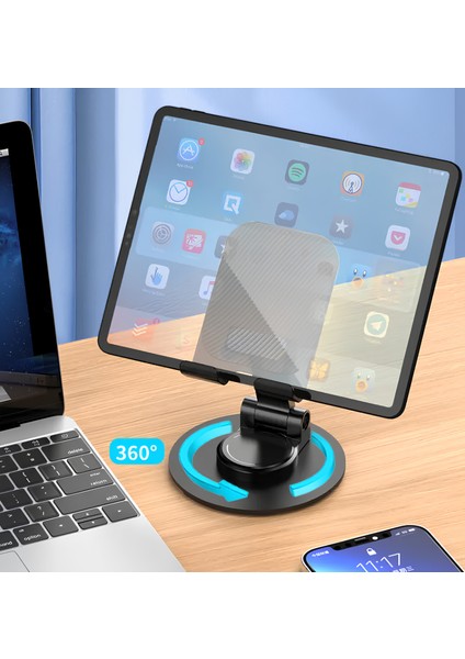 Ms-14 Katlanabilir 360 Döner Telefon Tablet Standı - Karbon Çelik Tasarım