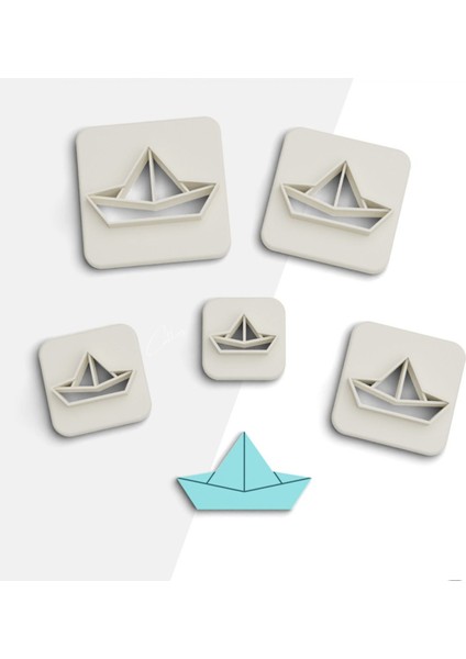 Kağıt Tekne Polimer Kil Kesme Kalıbı, Takı Kalıpları, Kurabiye Kalıbı, 5 Boy, Seramik Kalıp, No:434