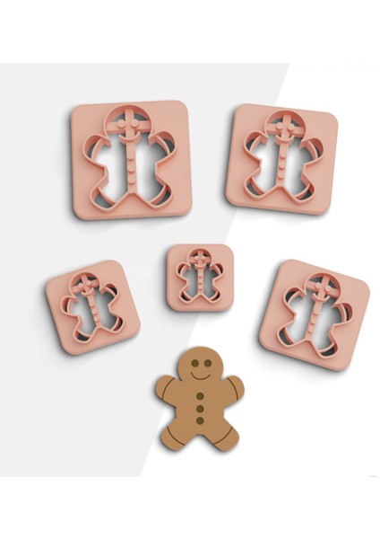 Kurabiye Adam Polimer Kil Kesme Kalıbı, Küpe Kalıpları, Clay Cutter, 5 Boy, Seramik Kalıp, No:492