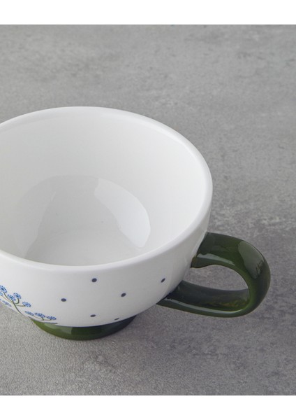 Blue Flowers New Bone China Demlik 400 ml Mavi