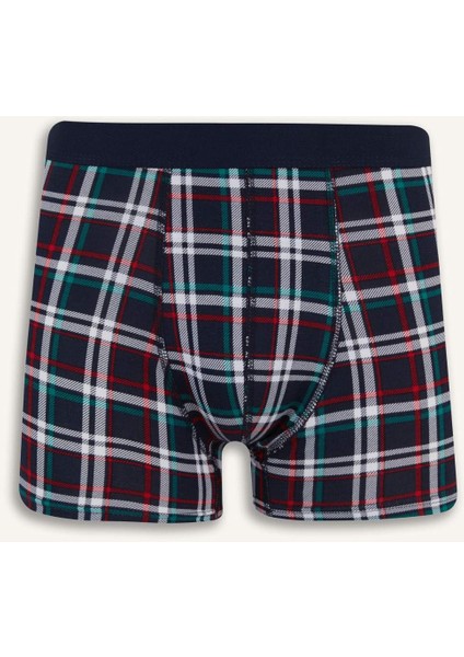 Regular Fit Kareli 3'lü Boxer B7794AX25SP