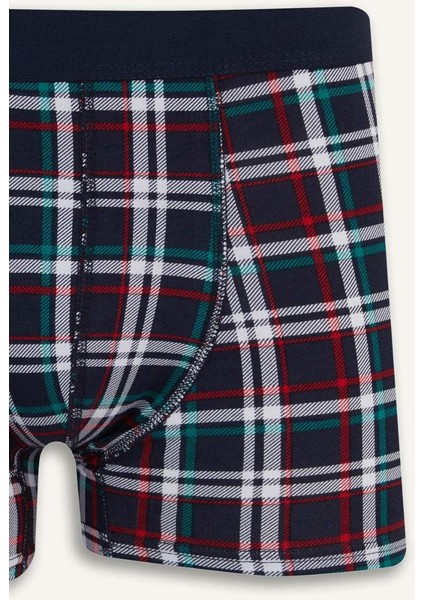 Regular Fit Kareli 3'lü Boxer B7794AX25SP