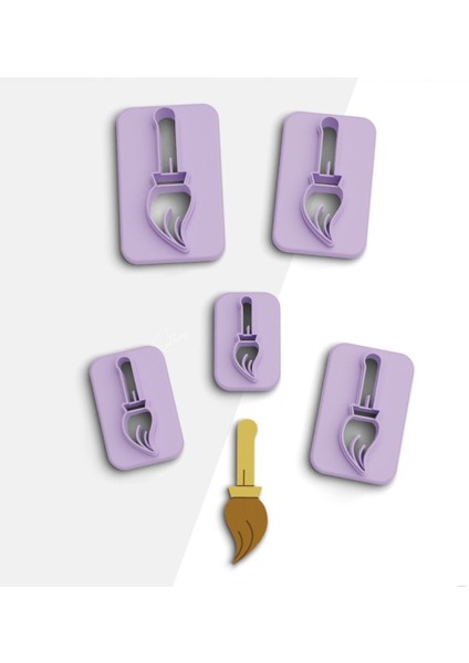 Süpürge Polimer Kil Kesme Kalıbı, Küpe Kalıp, Kurabiye Kalıbı, Seramik Kalıbı, 5 Boy, No: 567