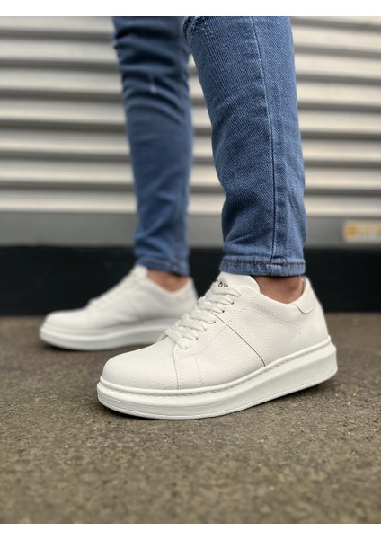 Boost Bağcıklı Deri Erkek Günlük Sneaker Ayakkabı - Beyaz