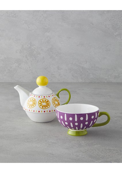Lemon New Bone China Demlik 400 ml Sarı