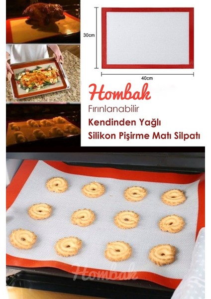 1 Silikon Yanmaz Yapışmaz Pişirme Matı 40*30 Silikon Muffin Gri