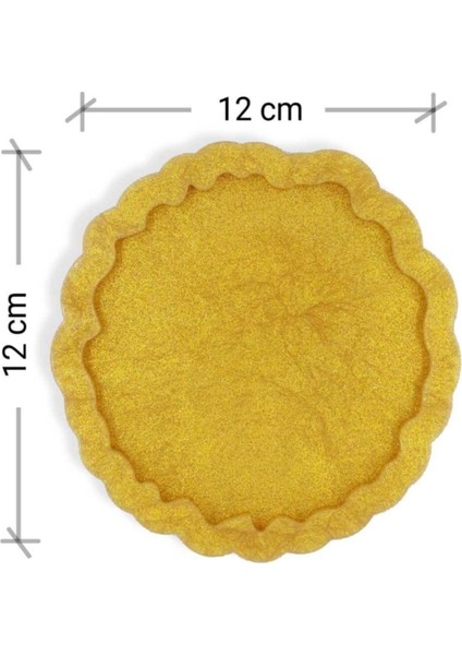 Yuvarlak Bardak Altlığı Kıvrık Kenar - Epoksi Reçine Döküm Için Premium Silikon Kalıp 12 cm