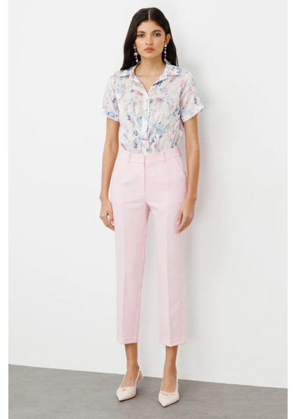 Yandan Cepli Duble Paça Pantolon Pembe 06524