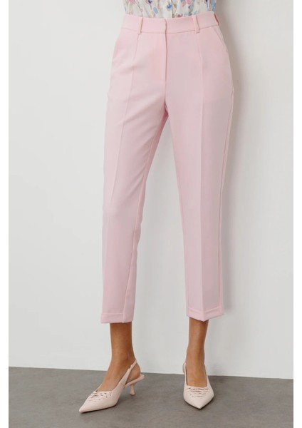 Yandan Cepli Duble Paça Pantolon Pembe 06524