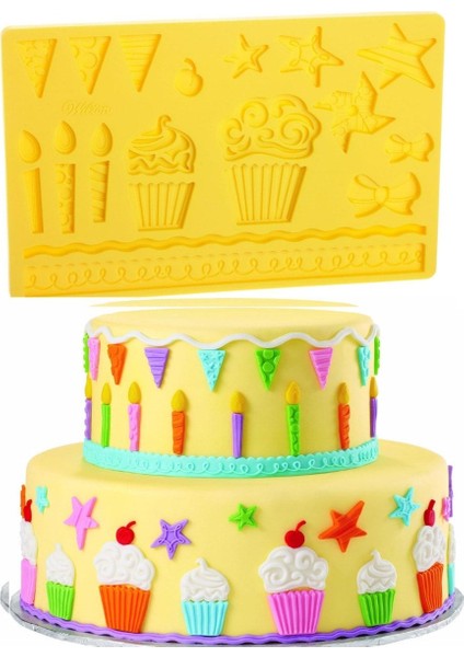 Doğum Günü Silikon Kalıp Şeker Hamuru Sabun Kokulu Taş Epoksi Çikolata Pasta Dekor Kenar Kalıbı fiyatları