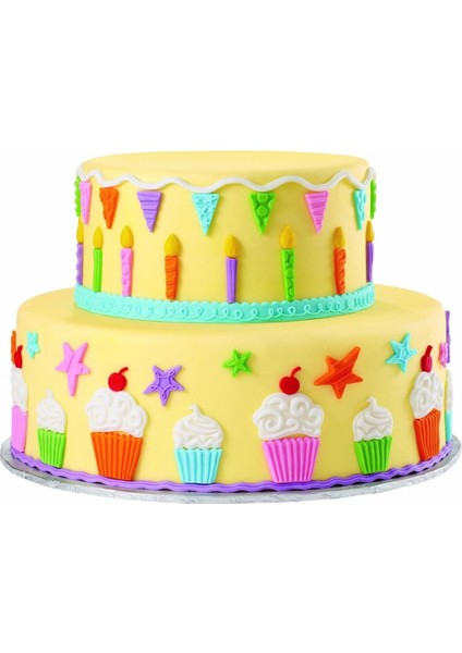 Doğum Günü Silikon Kalıp Şeker Hamuru Sabun Kokulu Taş Epoksi Çikolata Pasta Dekor Kenar Kalıbı modelleri