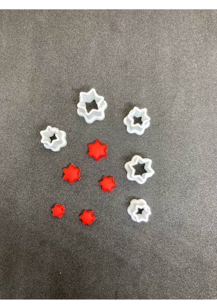 Polimer Kil Kalıbı Yıldız Desen Seti 5 Adet Polymer Clay Mold
