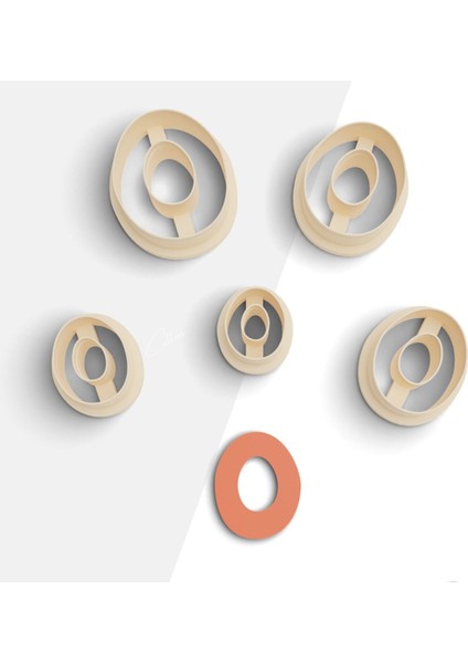 Organik Şekil Polimer Kil Kesme Kalıbı, Küpe Kalıp, Kurabiye Kalıbı, Clay Cutter, 5 Boy, No: 847