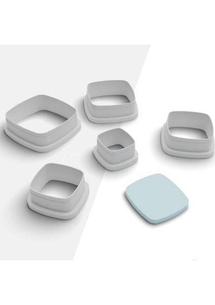 Şişkin Kare Şekilli Polimer Kil Kesme Kalıbı, Küpe Kalıp, Clay Cutter, 5 Boy, No:971 fiyatları