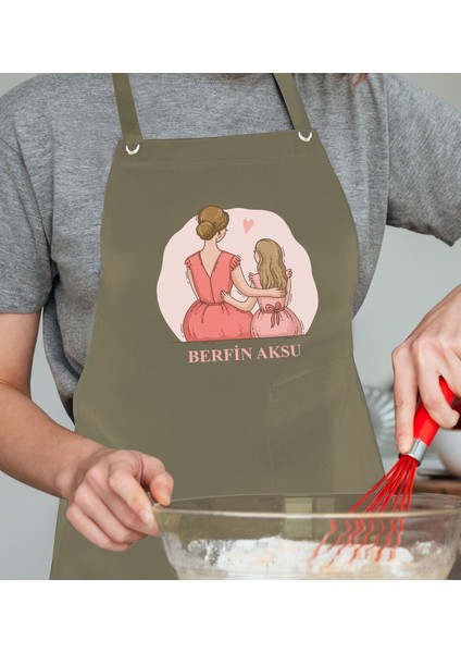 Kişiye Özel Renkli Mutfak Önlüğü, Keten, Tek Ebat, Çok Renkli